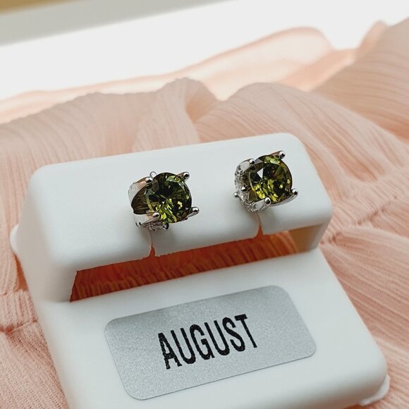 Birthstone S925 Sterling Silver CZ Stud Earrings for Women/Girl, US1925… - Picture 11 of 14